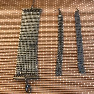 Unbranded pair of metallic bracelet and earring!